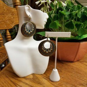 BOHO  LARGE ROUND METAL EARRINGS